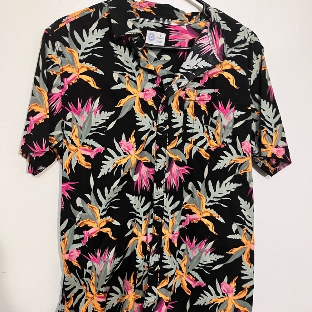 Hurley tropical print surf aloha shirt M